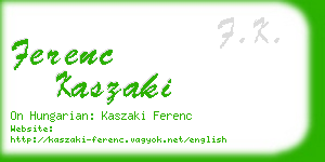 ferenc kaszaki business card